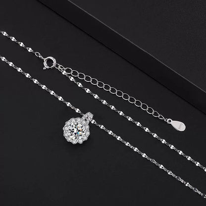 Solros Sterling Silver Diamant Halsband